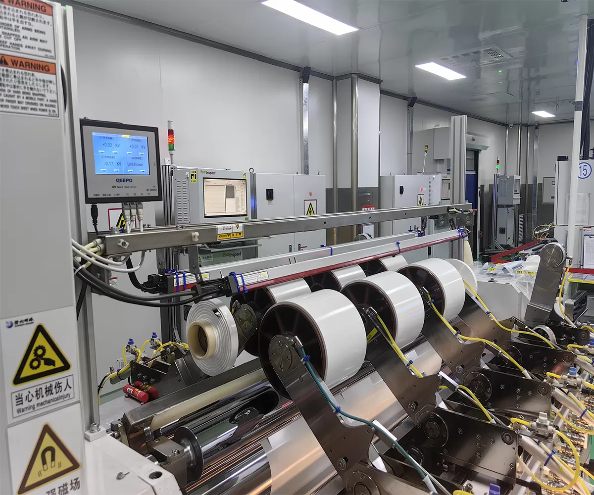 Electrode slitting and calendering sections