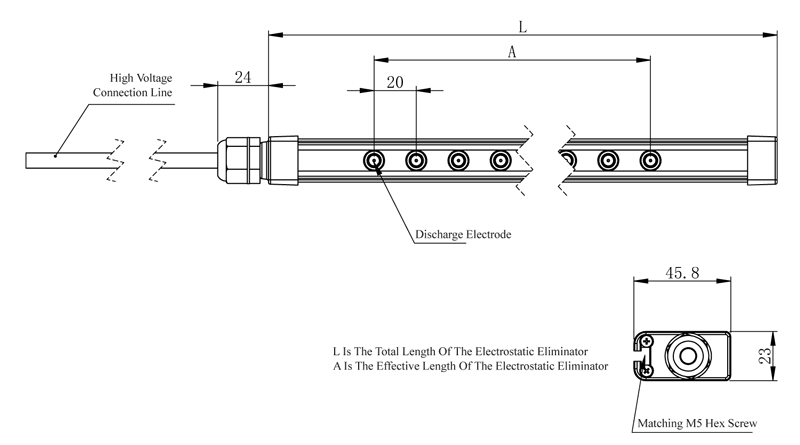 Specification of QP-H35 Static Eliminator